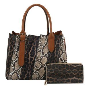 🌟 SNAKE LEOPARD MEDIUM SIZE HANDBAG & WALLET SET🌟